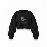 Mirror, Mirror Oversize Crop Sweatshirt — Siyah — Ön baskı