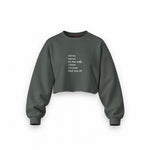 Mirror, Mirror Oversize Crop Sweatshirt — Antrasit — Ön baskı