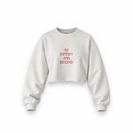To Infinity and Beyond Oversize Crop Sweatshirt — Beyaz — Ön baskı