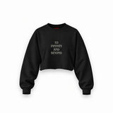 To Infinity and Beyond Oversize Crop Sweatshirt — Siyah — Ön baskı