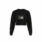 Make America Great Again Crop Sweatshirt — Siyah — Ön baskı
