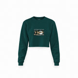 Make America Great Again Crop Sweatshirt — Koyu Yeşil — Ön baskı