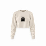 John Lennon Hamburg 1960 Crop Sweatshirt — Krem — Ön baskı