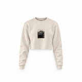 John Lennon Hamburg 1960 Crop Sweatshirt — Krem — Ön baskı
