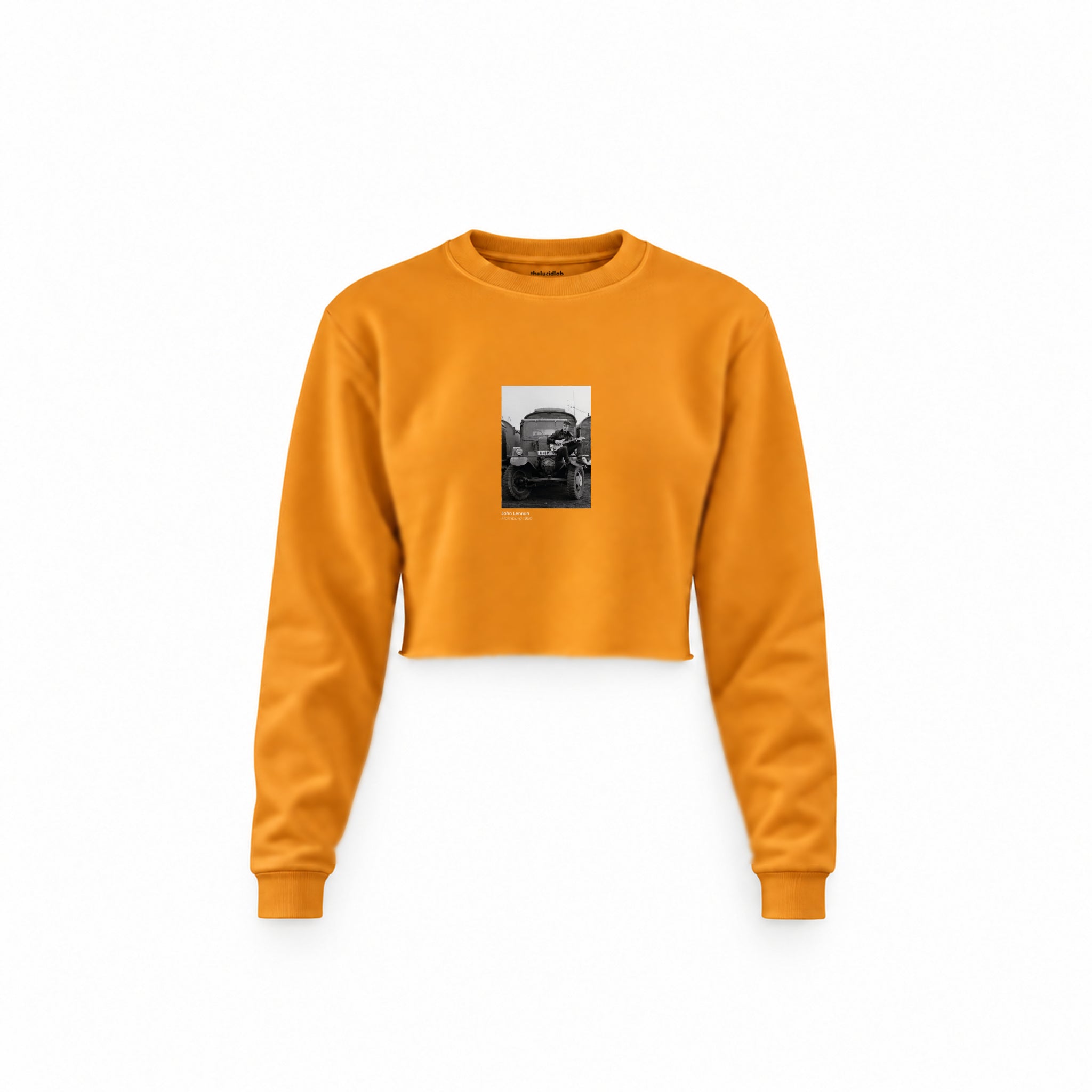 John Lennon Hamburg 1960 Crop Sweatshirt — Turuncu — Ön baskı