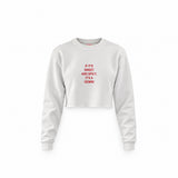 It's a Gemini Crop Sweatshirt — Beyaz — Ön baskı
