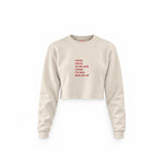 Mirror, Mirror Crop Sweatshirt — Krem — Ön baskı