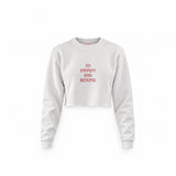 To Infinity and Beyond Crop Sweatshirt — Beyaz — Ön baskı