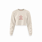 To Infinity and Beyond Crop Sweatshirt — Krem — Ön baskı