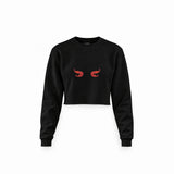 Nice Shrimps Crop Sweatshirt — Siyah — Ön baskı