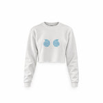 Shell Yeah Crop Sweatshirt — Beyaz — Ön baskı