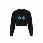 Shell Yeah Crop Sweatshirt — Siyah — Ön baskı