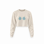 Shell Yeah Crop Sweatshirt — Krem — Ön baskı