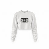 Morty Dollar Crop Sweatshirt — Beyaz — Ön baskı