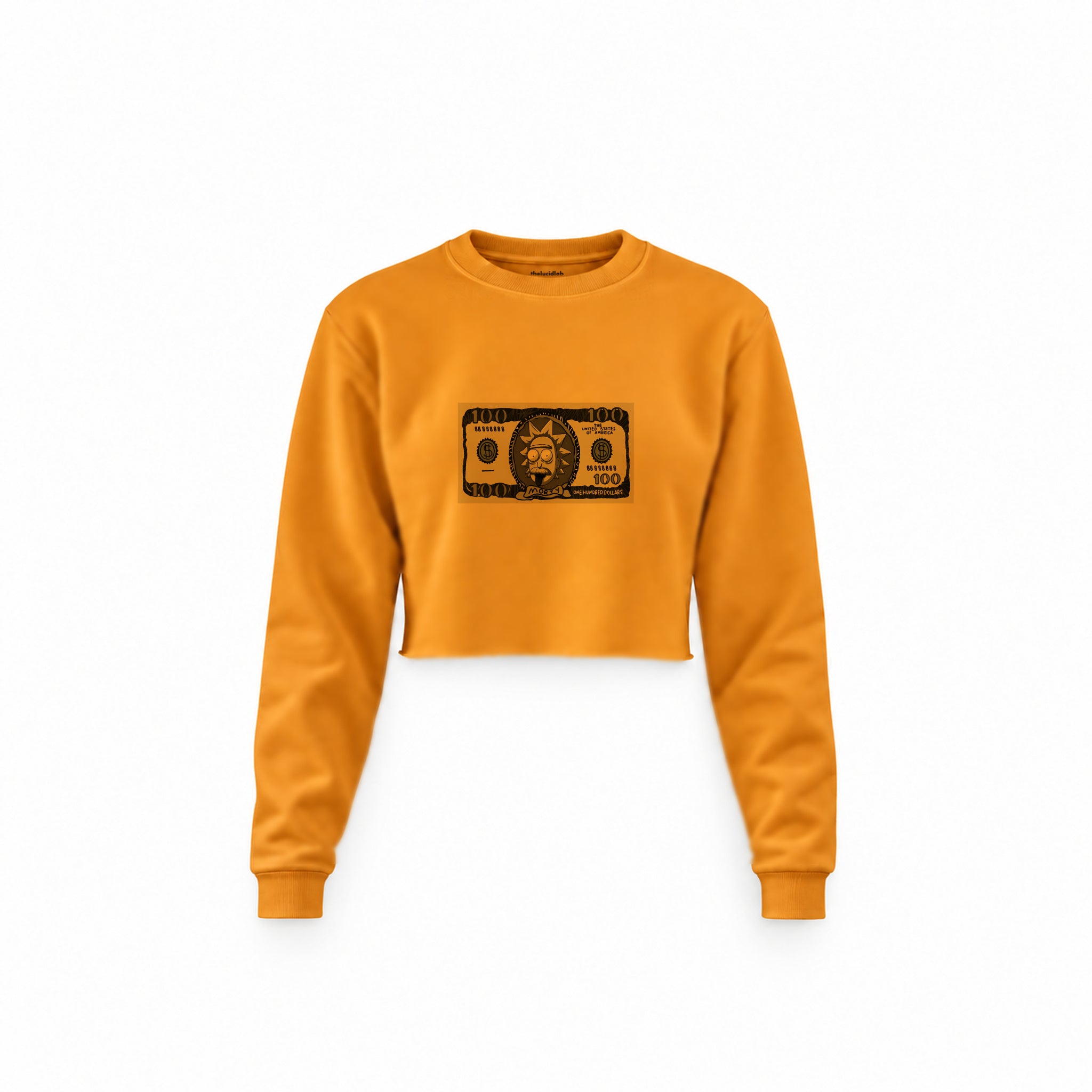 Morty Dollar Crop Sweatshirt — Turuncu — Ön baskı