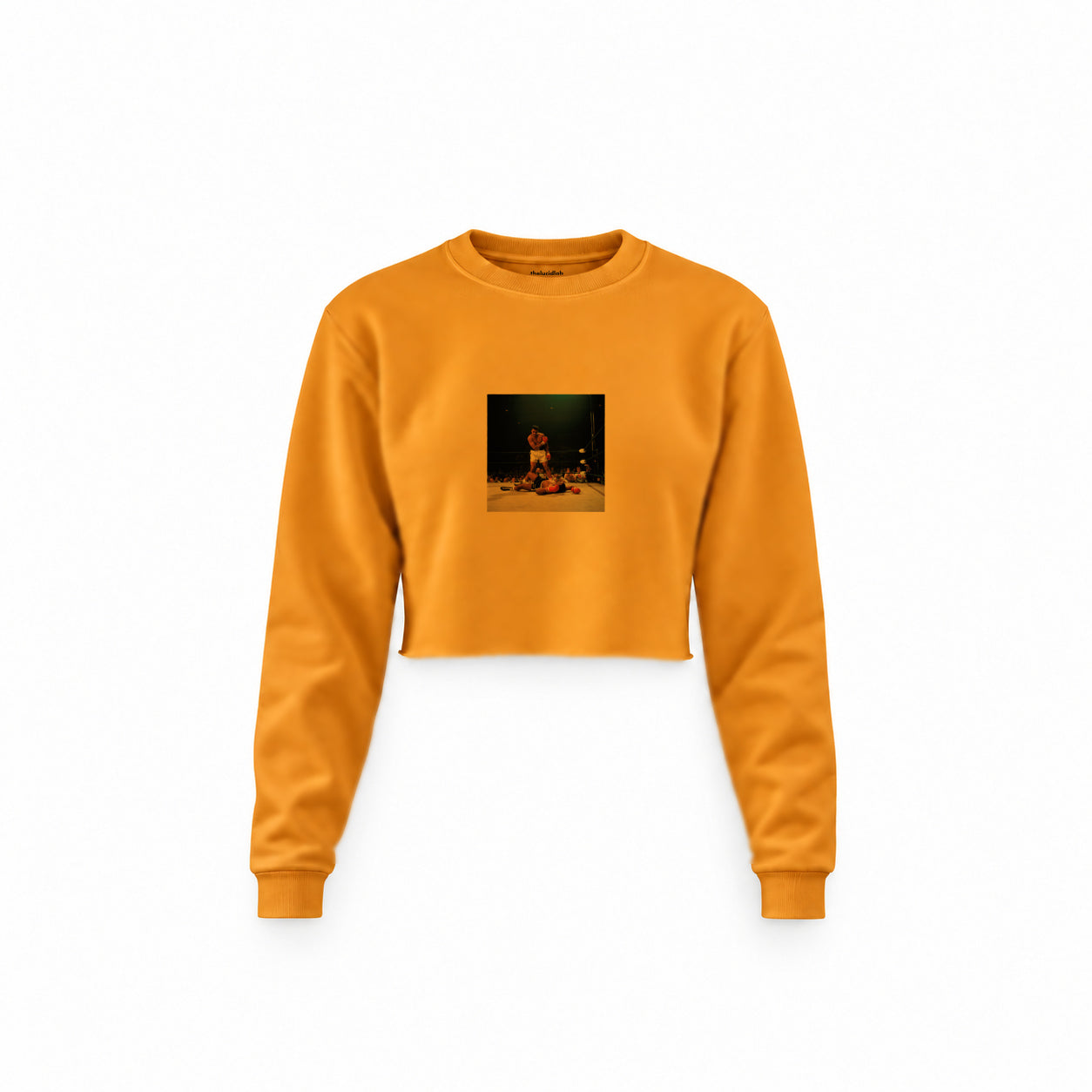 Muhammed Ali And Sonny Liston Usa 1965 Crop Sweatshirt — Turuncu — Ön baskı