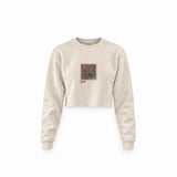 Reddit Place Crop Sweatshirt — Krem — Ön baskı