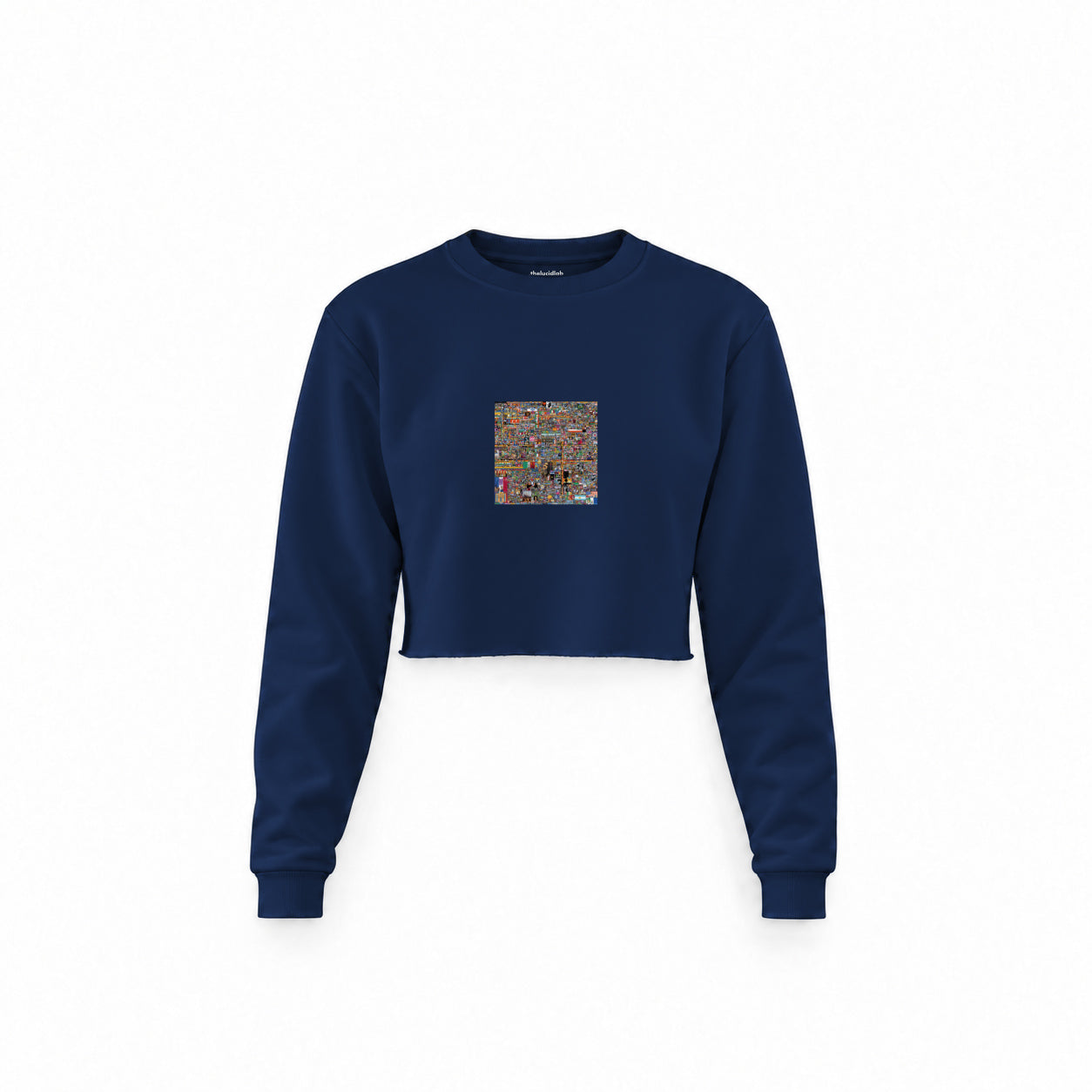 Reddit Place Crop Sweatshirt — Lacivert — Ön baskı