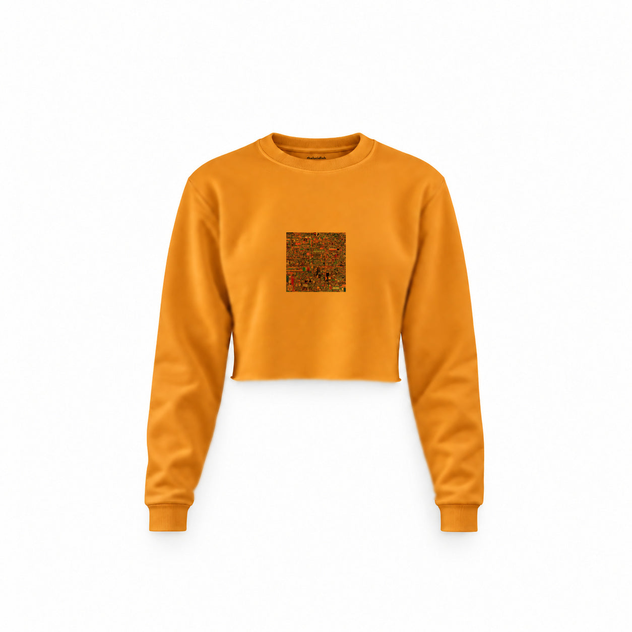 Reddit Place Crop Sweatshirt — Turuncu — Ön baskı