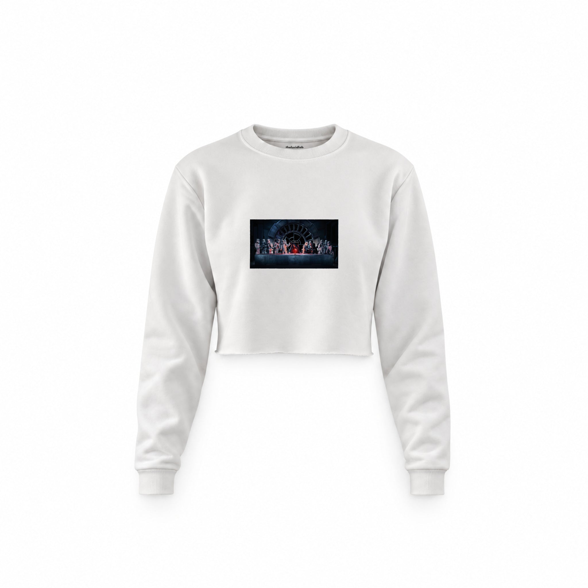 Star Wars Last Supper Crop Sweatshirt — Beyaz — Ön baskı