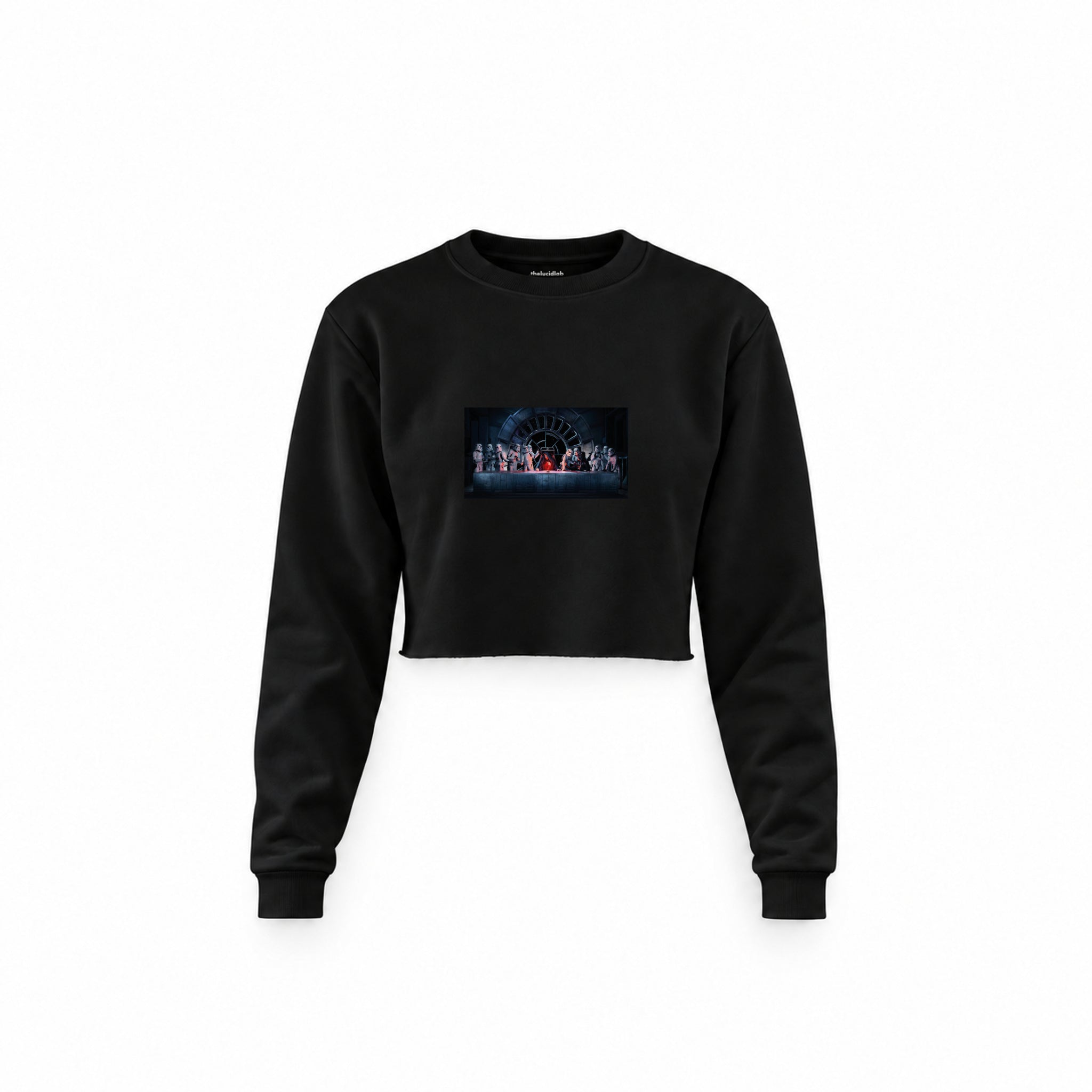 Star Wars Last Supper Crop Sweatshirt — Siyah — Ön baskı