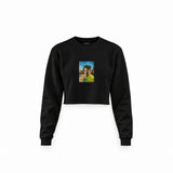 Walter White / Heisenberg Crop Sweatshirt — Siyah — Ön baskı