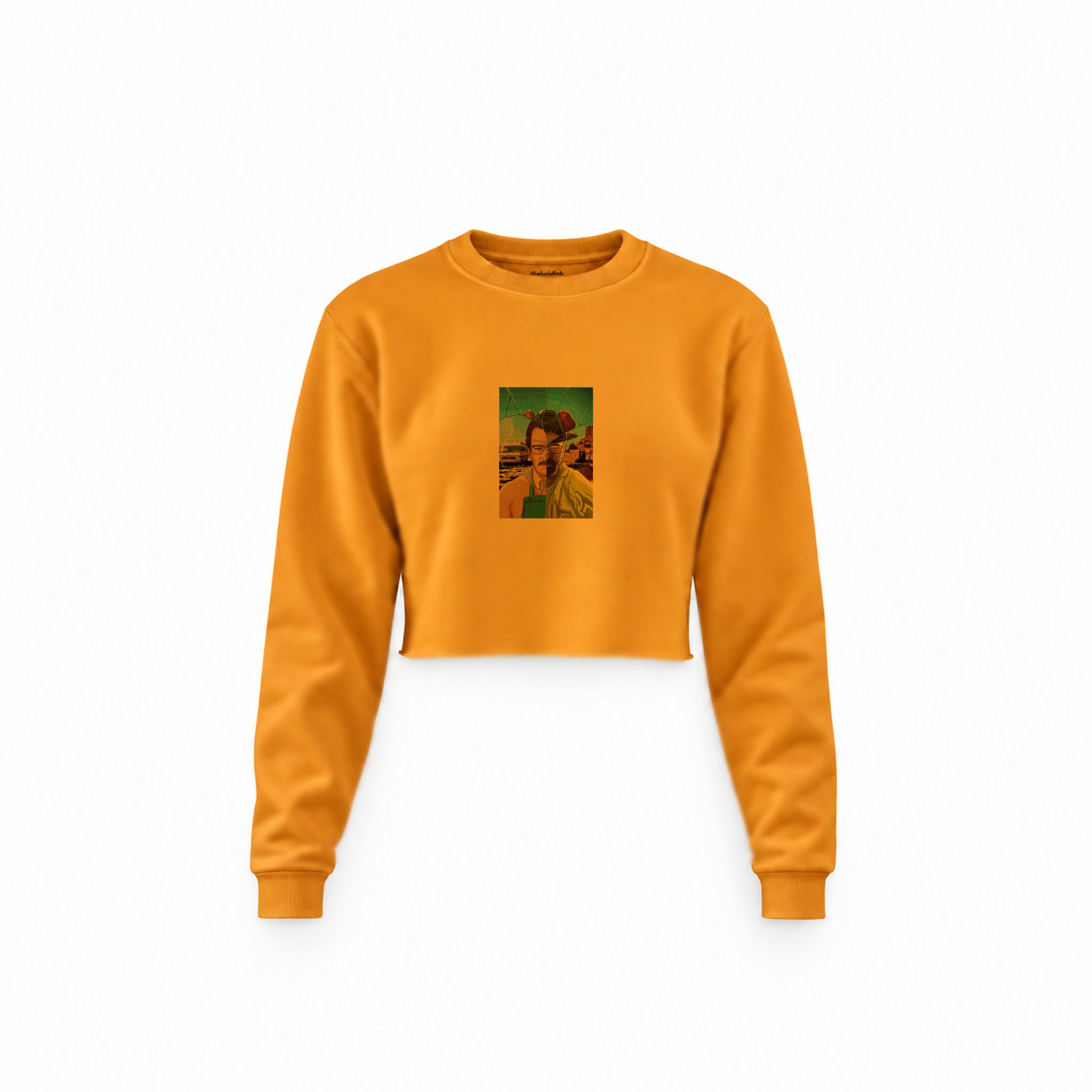 Walter White / Heisenberg Crop Sweatshirt — Turuncu — Ön baskı