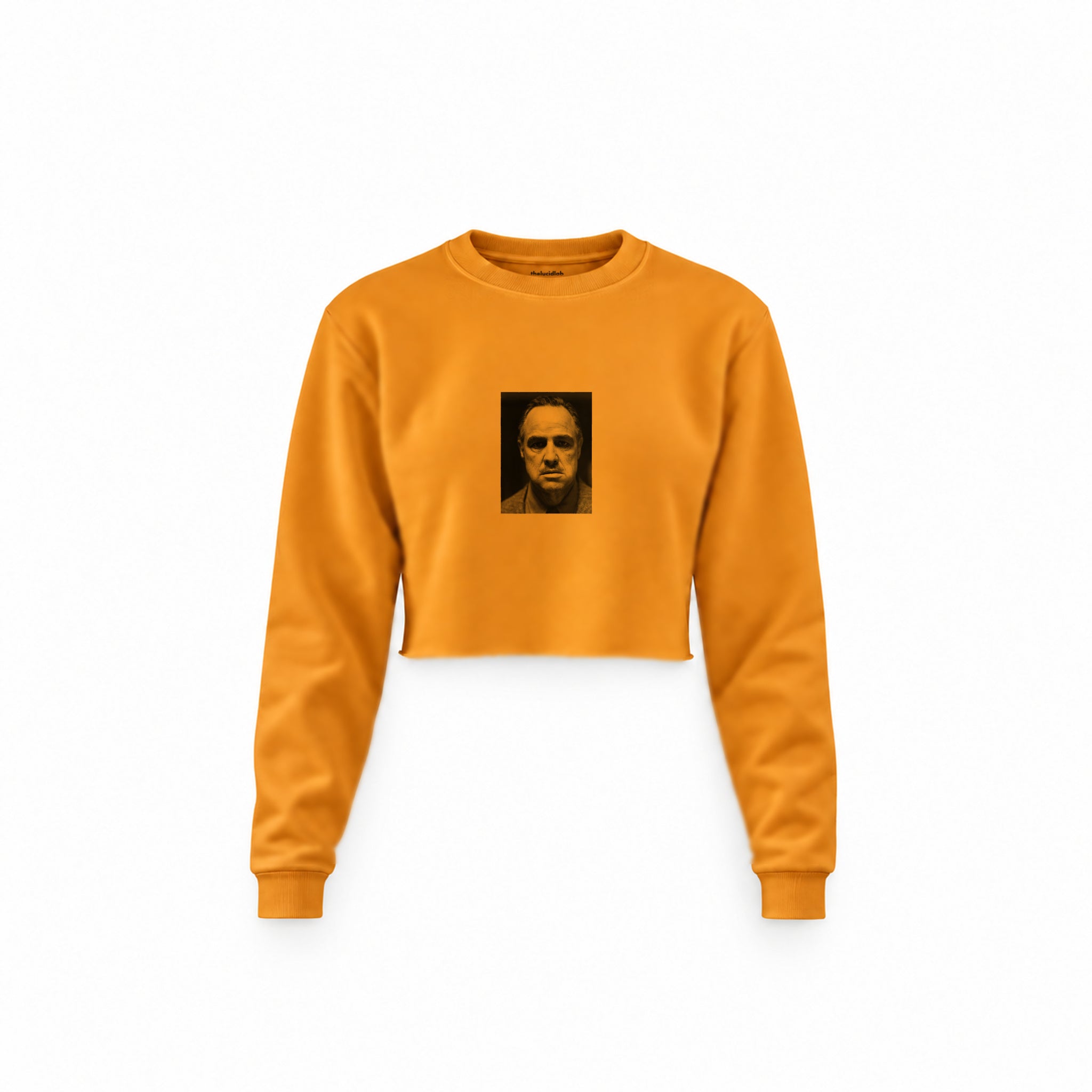 Marlon Brando / Godfather 1972 Crop Sweatshirt — Turuncu — Ön baskı