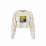 Andy Warhol / Marilyn Monroe Blue Crop Sweatshirt — Krem — Ön baskı