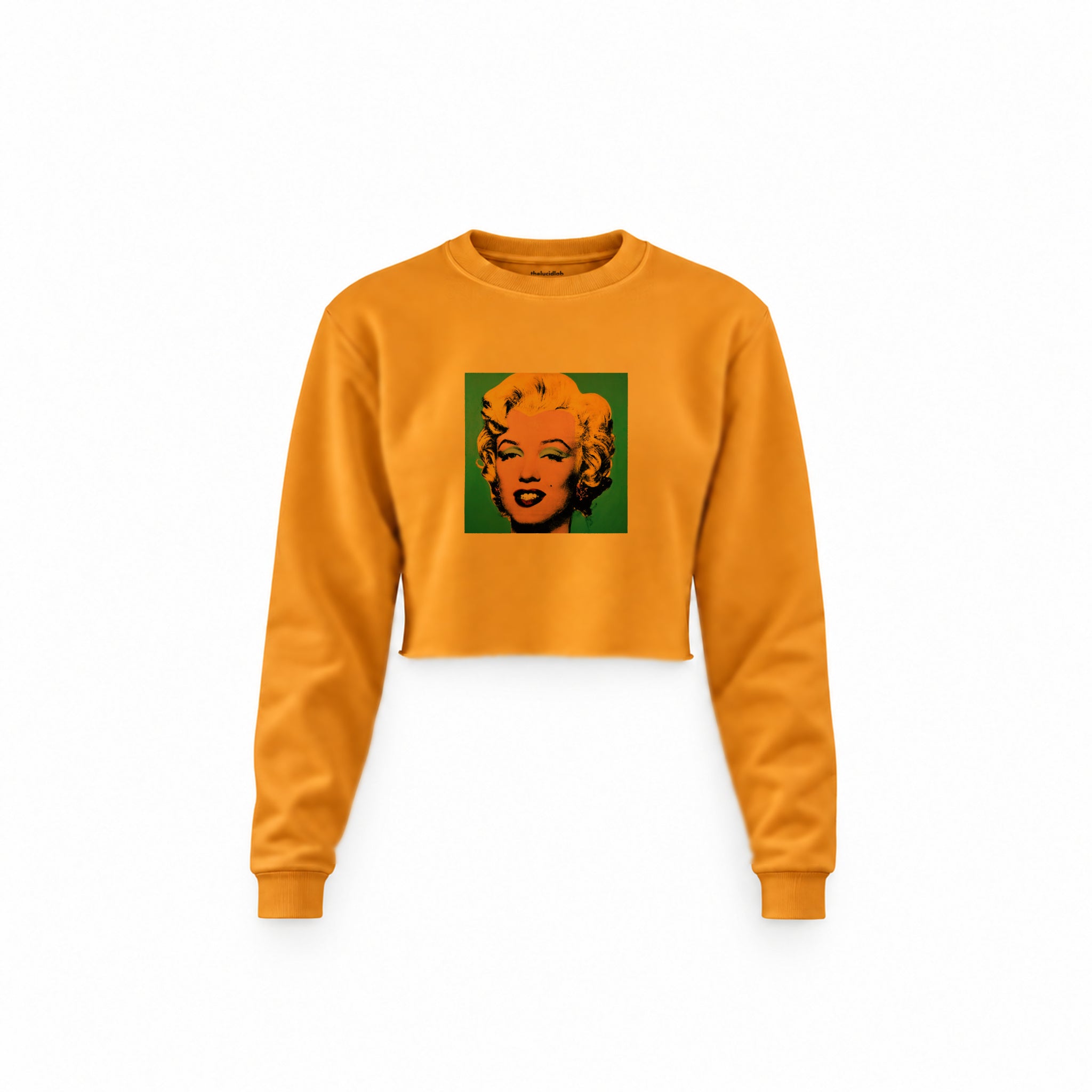 Andy Warhol / Marilyn Monroe Blue Crop Sweatshirt — Turuncu — Ön baskı