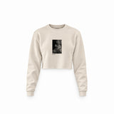 Brian Jones London 1966 Crop Sweatshirt — Krem — Ön baskı