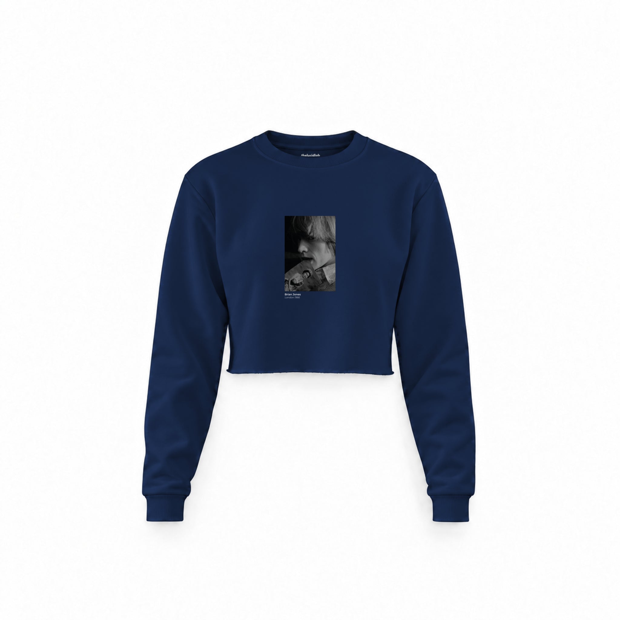 Brian Jones London 1966 Crop Sweatshirt — Lacivert — Ön baskı
