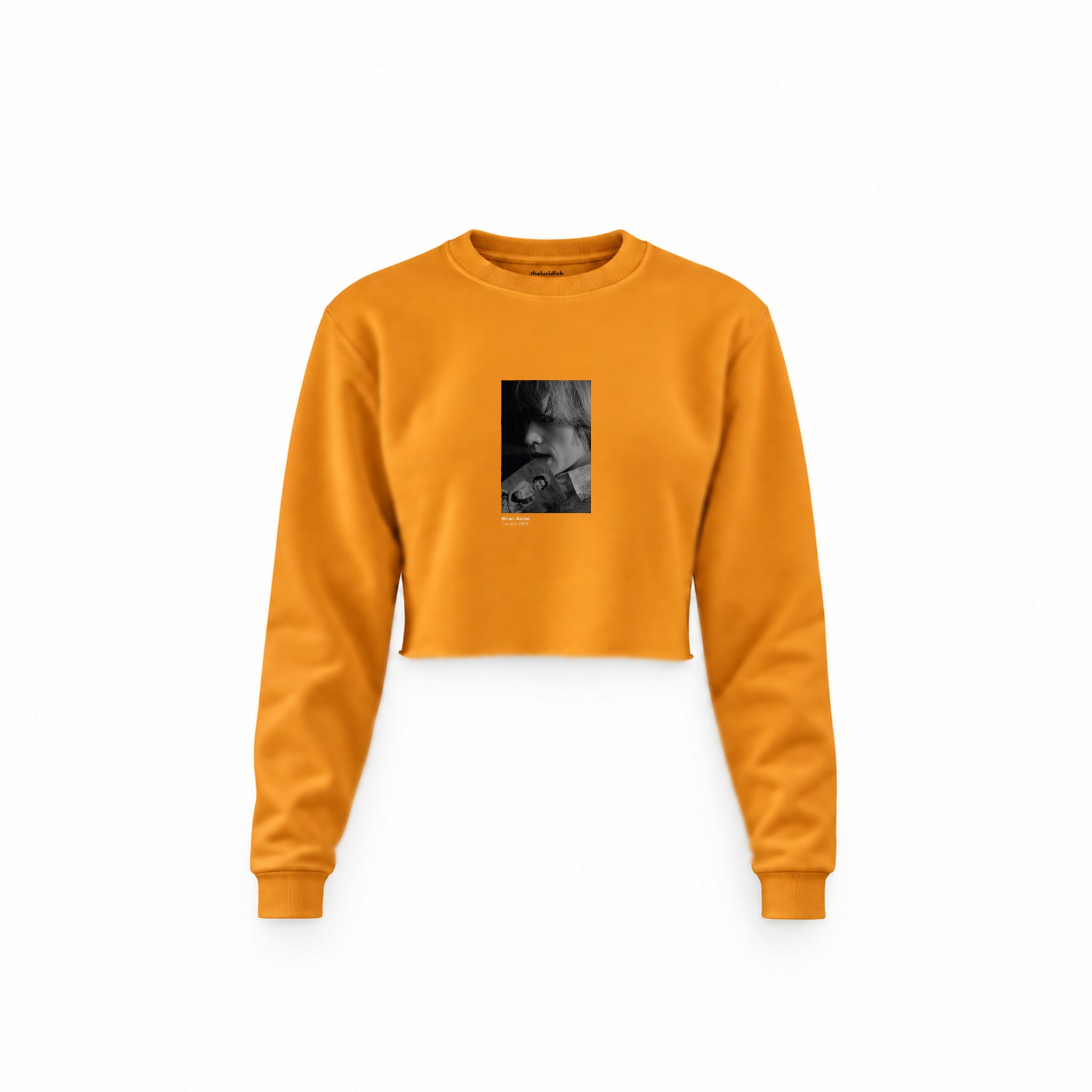 Brian Jones London 1966 Crop Sweatshirt — Turuncu — Ön baskı