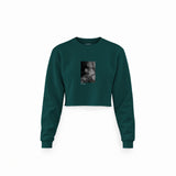 Brian Jones London 1966 Crop Sweatshirt — Koyu Yeşil — Ön baskı