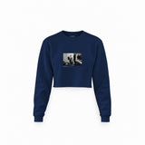 Jimmy Page Backstage Indianapolis 1975 Crop Sweatshirt — Lacivert — Ön baskı