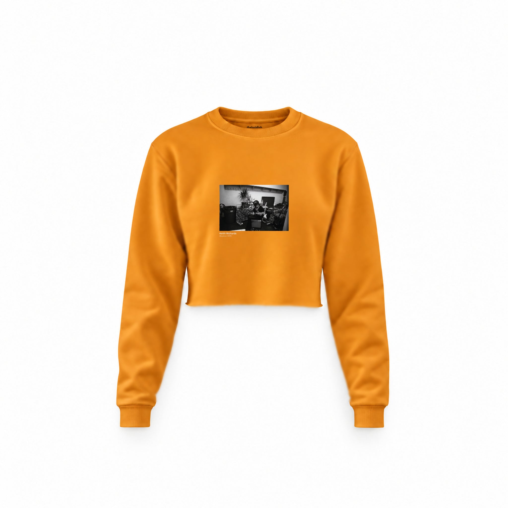 Keith Richards Boston 1975 Crop Sweatshirt — Turuncu — Ön baskı