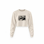 Kurt Cobain 1990 Crop Sweatshirt — Krem — Ön baskı