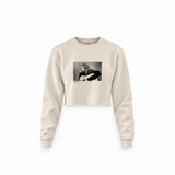Kurt Cobain 1990 Crop Sweatshirt — Krem — Ön baskı