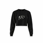 Led Zeppelin Limo Los Angeles 1971 Crop Sweatshirt — Siyah — Ön baskı
