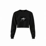 Led Zeppelin Pontiac Silverdome 1977 Crop Sweatshirt — Siyah — Ön baskı