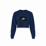 Led Zeppelin Pontiac Silverdome 1977 Crop Sweatshirt — Lacivert — Ön baskı