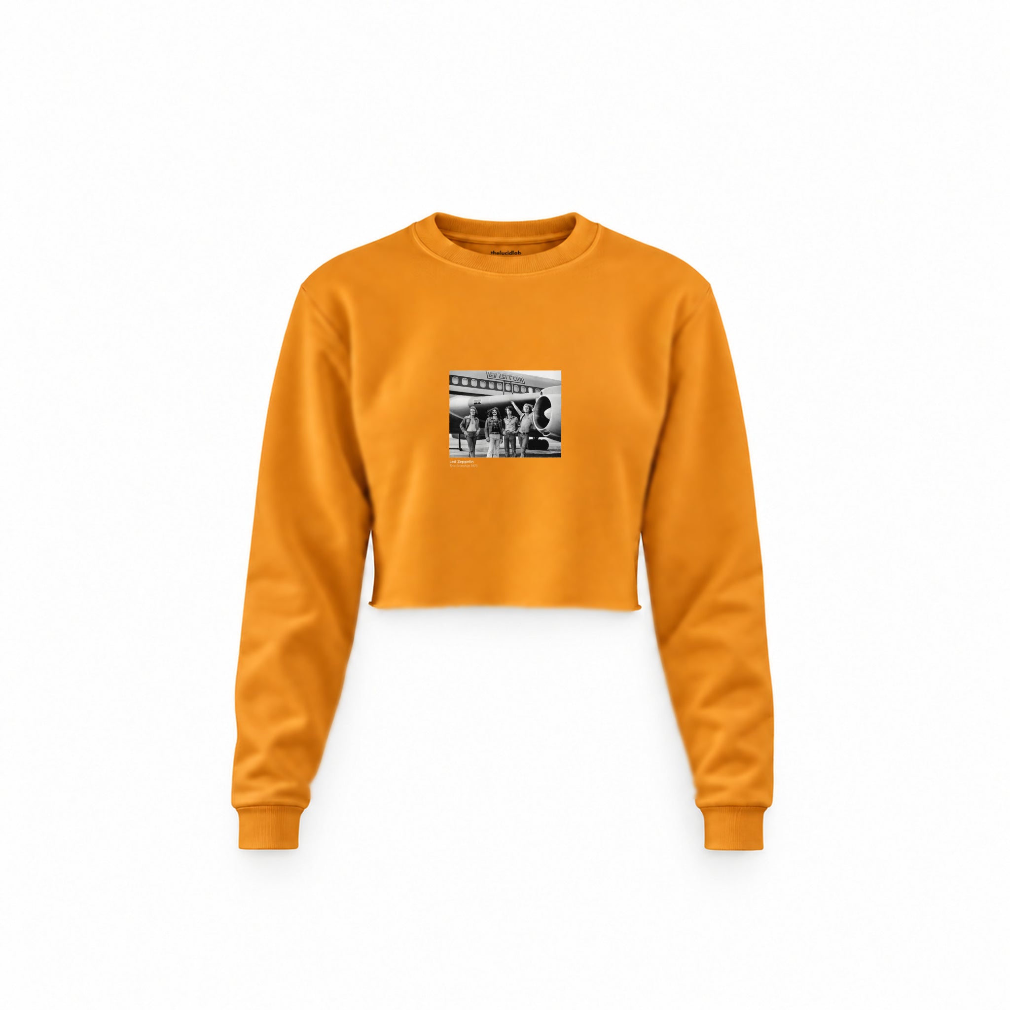 Led Zeppelin The Starship Crop Sweatshirt — Turuncu — Ön baskı
