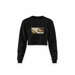 The Creation Crop Sweatshirt — Siyah — Ön baskı