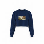 The Creation Crop Sweatshirt — Lacivert — Ön baskı