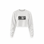 Guernica Crop Sweatshirt — Beyaz — Ön baskı