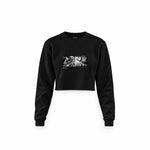 Guernica Crop Sweatshirt — Siyah — Ön baskı