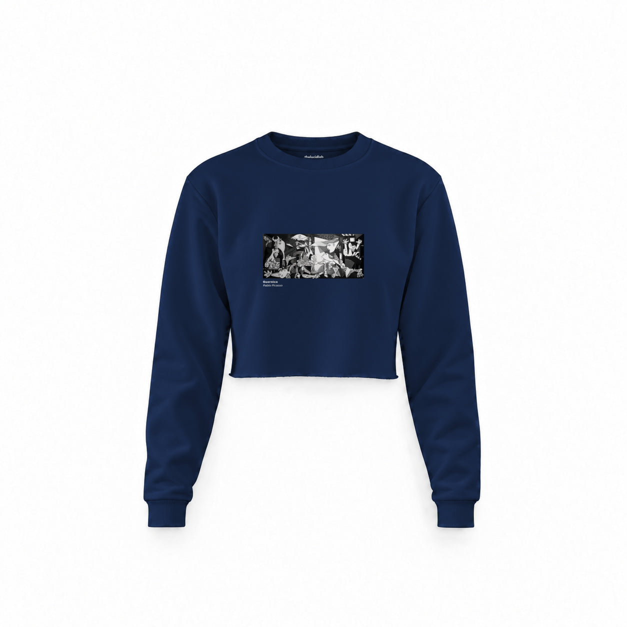 Guernica Crop Sweatshirt — Lacivert — Ön baskı