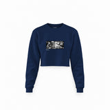 Guernica Crop Sweatshirt — Lacivert — Ön baskı