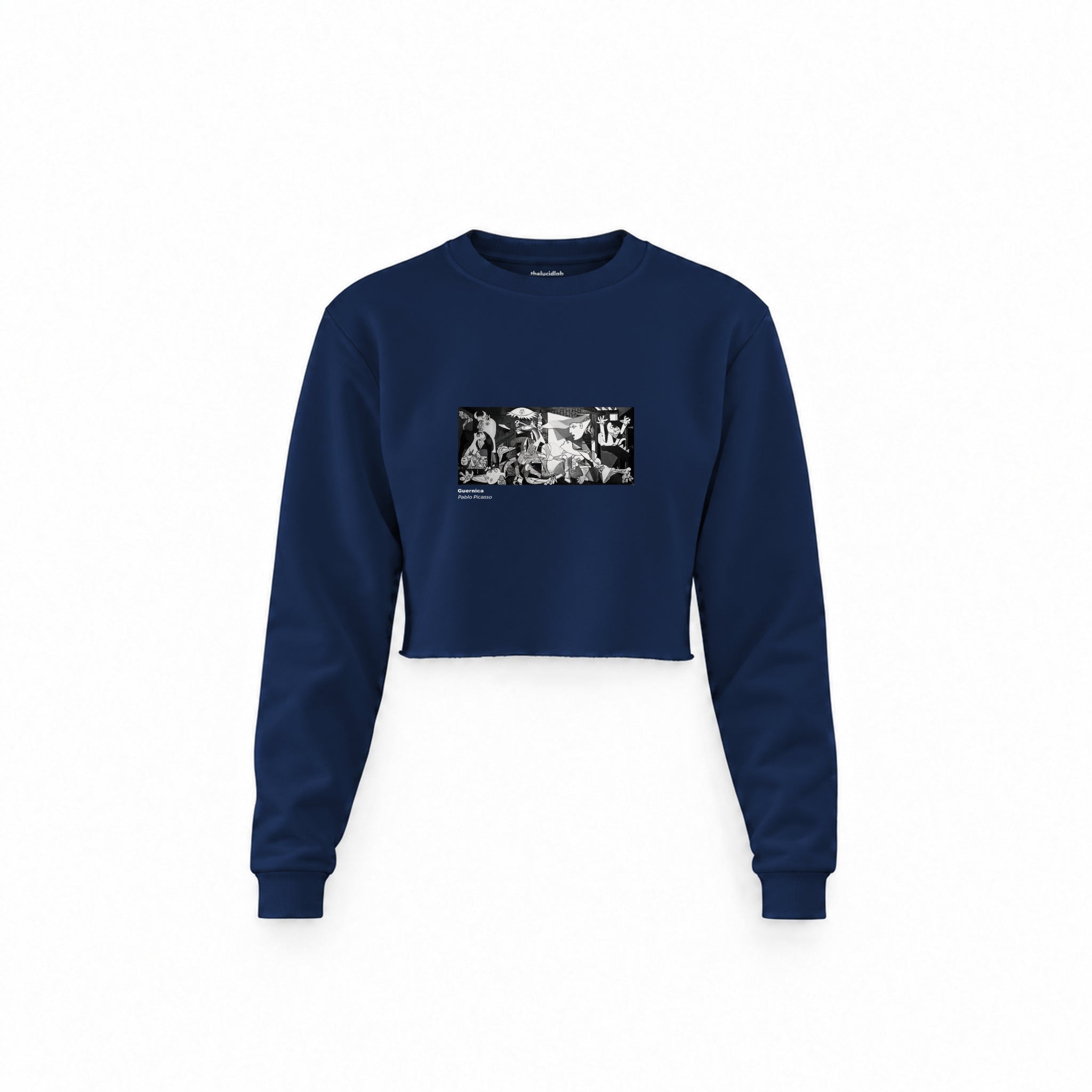 Guernica Crop Sweatshirt — Lacivert — Ön baskı
