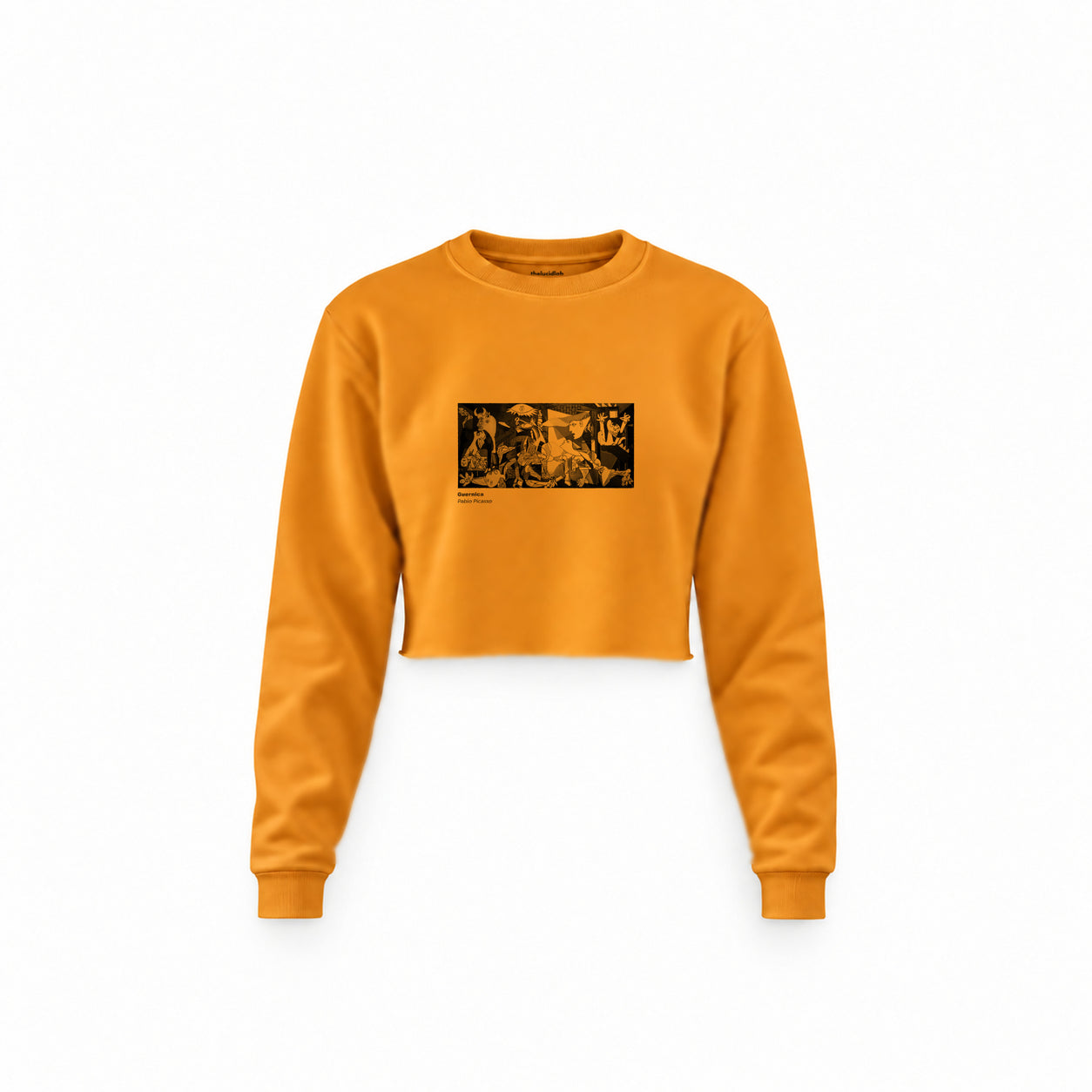 Guernica Crop Sweatshirt — Turuncu — Ön baskı
